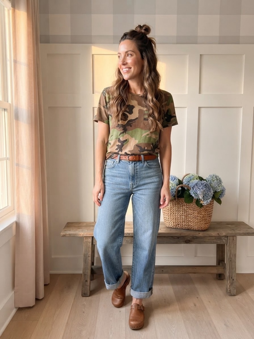 Polo by Ralph Lauren Camo Short-Sleeve Boyfriend Tee Medium